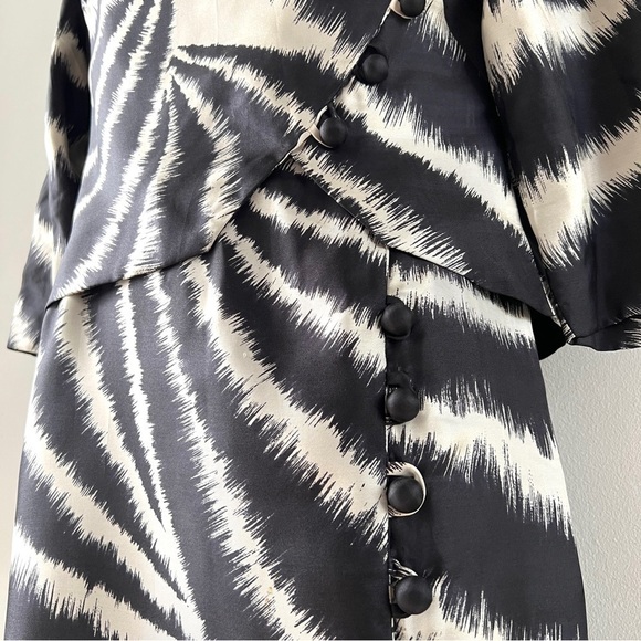 Vintage 50s 60s Silk Dress 2 Piece Rodolph Originals  Zebra Stripe Animal… - Picture 4 of 11